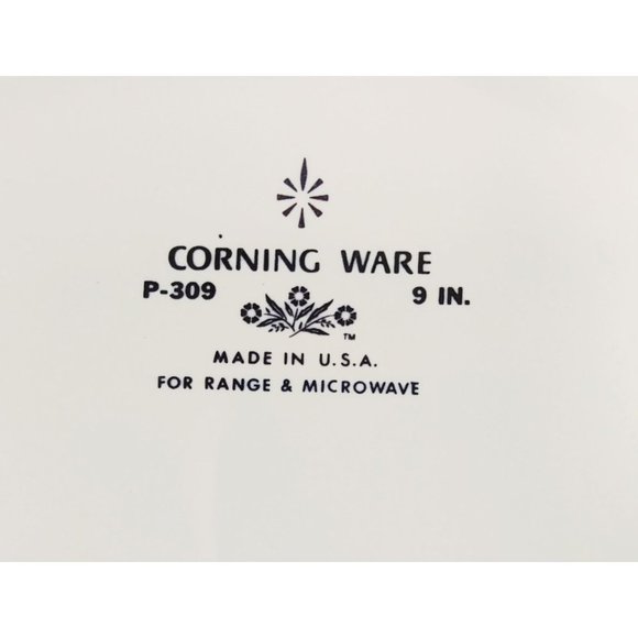 Corning Ware Blue Cornflower 9" Pie Plate Dish P-309 - Picture 7 of 7